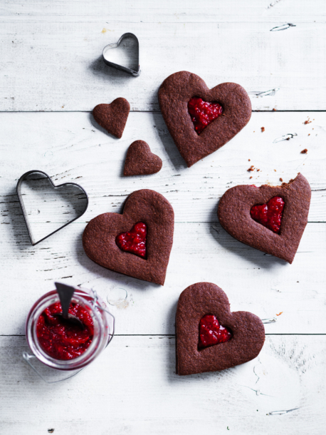 chocolate heart biscuits
