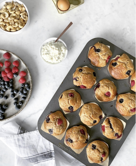 Berry Cottage Cheese Muffins