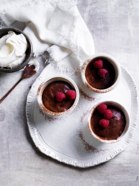 Chocolate raspberry puddings
